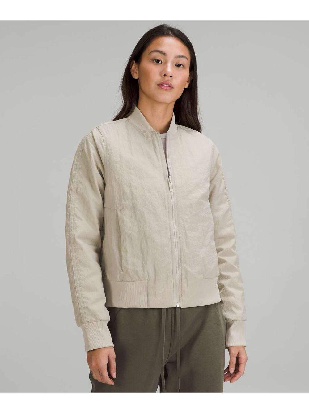 lululemon athletica Light Beige Bomber Jacket